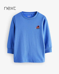 NEXT BLUE EMBROIDERED LONG SLEEVE T-SHIRT
