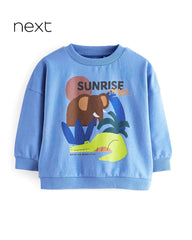 NEXT BLUE SUNRISE SAFARI PRINTED SWEATSHIRT