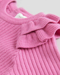 NEXT BRIGHT PINK KNITTED RUFFLE DETAILED JUMPER
