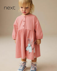 NEXT BUNNY PINK LONG SLEEVE DRESS