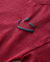 NEXT BURGUNDY SMILE LONG SLEEVE RELAX FIT T-SHIRT