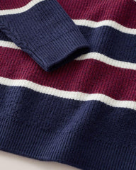 NEXT BURGUNDY STRIPED KNITTED RUGBY JUMPER