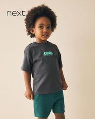 NEXT CHARCOAL COOL PRINTED SHORT SLEEVE T-SHIRT
