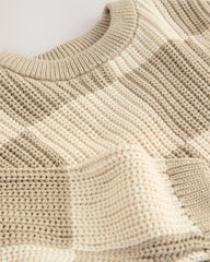 NEXT CHECKERBOARD KNITTED CREW NECK JUMPER