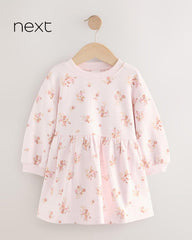 NEXT CREAM FLORAL SWEAT DRESS