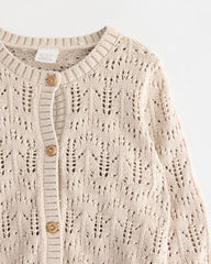 NEXT CREAM PIONTELLE KNIT BUTTON UP CARDIGAN