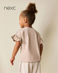 NEXT ECRU FLOWER GIRL SHORT SLEEVE TOP
