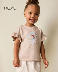 NEXT ECRU FLOWER GIRL SHORT SLEEVE TOP