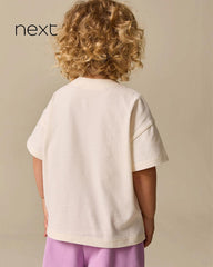 NEXT ECRU WHITE HORSE SHORT SLEEVE T-SHIRT