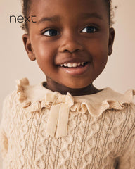 NEXT GIRLS ECRU CASHMERE BLEND SWEATER