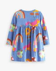 NEXT GIRLS LONG SLEEVE UNICORN JERSEY DRESS