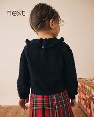 NEXT GIRLS NAVY CASHMERE BLEND SWEATER
