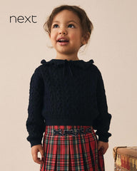 NEXT GIRLS NAVY CASHMERE BLEND SWEATER