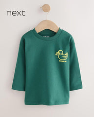 NEXT GREEN DUCK LONG RELAX FIT SLEEVE T-SHIRT