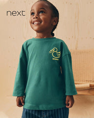 NEXT GREEN DUCK LONG RELAX FIT SLEEVE T-SHIRT