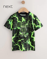 NEXT GREEN LIGHTNING ALL OVER PRINT T-SHIRT