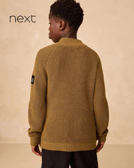 NEXT GREEN UTILITY ZIP NEXT KNITTED JUMPER