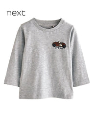 NEXT GREY VROOM PRINT LONG SLEEVE T-SHIRT