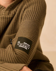 NEXT KHAKI GREEN UTILITY KNITTED HOODED JUMPER