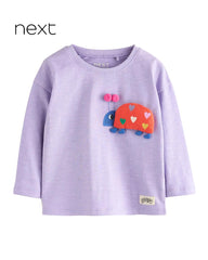NEXT LILAC LOVE BUG APPLIQUE T-SHIRT
