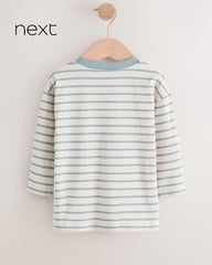 NEXT LONG SLEEVE BLUE STRIPED T-SHIRT
