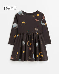 NEXT LONG SLEEVE NIGHT SKY JERSEY DRESS