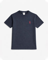 BRANDED MIDNIGHT BLUE WAFFLE KNIT T-SHIRT