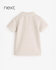 NEXT NATURAL ZIP NECK SHORT SLEEVE POLO SHIRT