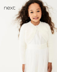 NEXT OFF WHITE FLUFFY SHRUG CARDIGAN