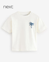 NEXT OFF WHITE PRINTED SHORT SLEEVE T-SHIRT