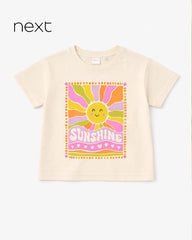 NEXT OFF WHITE SUNSHINE PRINTED SHORT SLEEVE T-SHIRT
