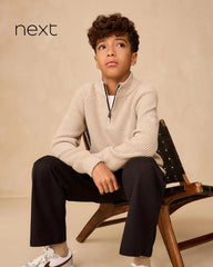 NEXT OFF WHITE UTILITY ZIP NEXT KNITTED JUMPER