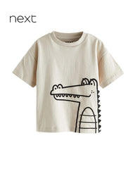 NEXT OFF WHITE CROCODILE PRINT SHORT SLEEVE T-SHIRT