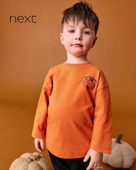 NEXT ORANGE PUMPKIN LONG SLEEVE RELAX FIT T-SHIRT