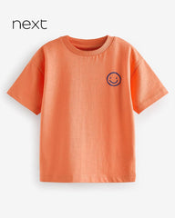 NEXT ORANGE SMILE FACE SHORT SLEEVE T-SHIRT