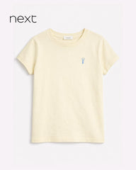 NEXT PASTEL YELLOW STAG SHORT SLEEVE T-SHIRT