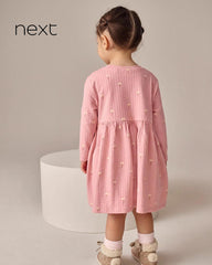 NEXT PINK BUNNY LONG SLEEVE SMBELLISHED DRESS