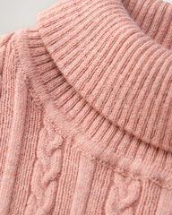 NEXT PINK CABLE KNIT HIGH NECK JUMPER
