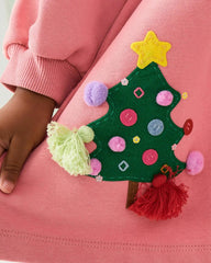 NEXT PINK CHRISTMAS REINDEER SWEATSHIRT DRESS