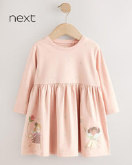 NEXT PINK FAIRY LONG SLEEVE SMBELLISHED DRESS