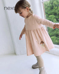 NEXT PINK FAIRY LONG SLEEVE SMBELLISHED DRESS