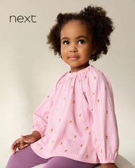 NEXT PINK FLORAL LONG SLEEVE BLOUSE TOP