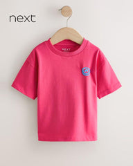 NEXT PINK SMILE PRINT SHORT SLEEVE T-SHIRT