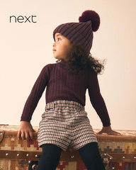 NEXT PURPLE CABLE KNIT HIGH NECK JUMPER