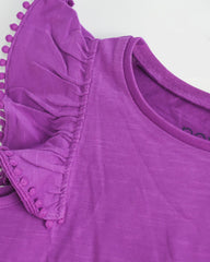 NEXT PURPLE FRILL SLEEVE TOP