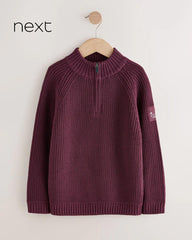 NEXT PURPLE UTILITY ZIP NEXT KNITTED JUMPER