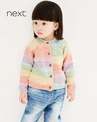 NEXT GIRLS RAINBOW KNITTED CARDIGAN