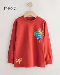 NEXT RED 24-7 GRAPHIC PRINTED LONG SLEEVE T-SHIRT