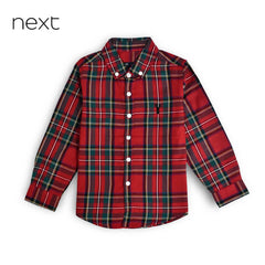 NEXT RED GREEN CHECK COTTON SHIRT 006