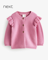 NEXT RUST PINK RUFFLE SLEEVE CARDIGAN